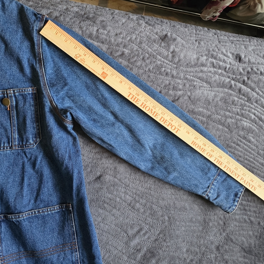 VINTAGE 90s Outbrook CHORE/BARNCOAT Blue Denim Corduroy  Utility Jacket L - Picture 14 of 14